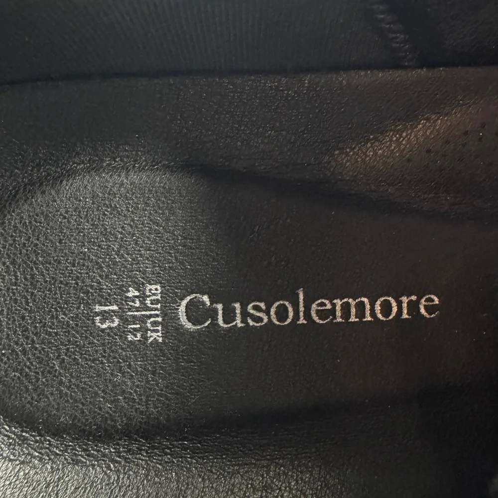 Cusolemore Men Oxford‎ Dress Shoes Black Leather Wingtip Size 13